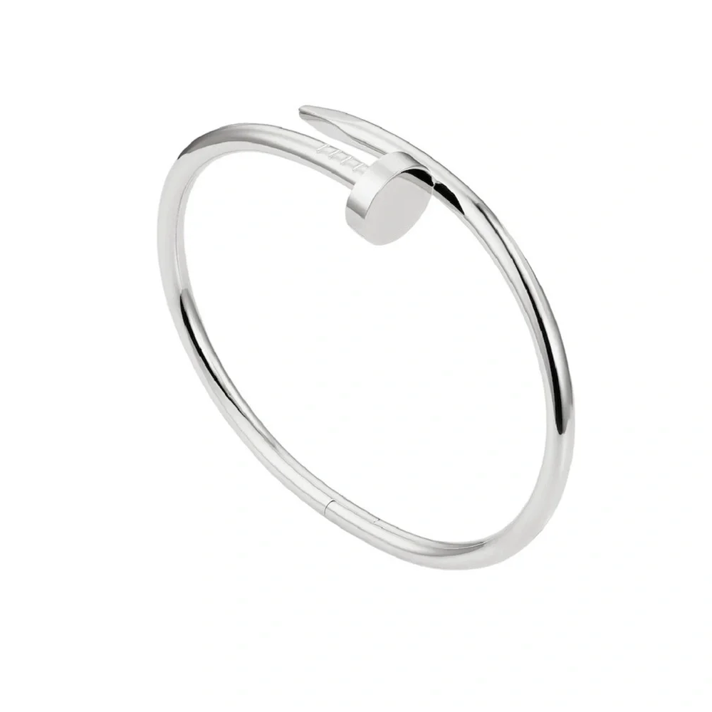 NEW Nail Cuff Bangle Bracelet in Silver - Picture 3 of 9